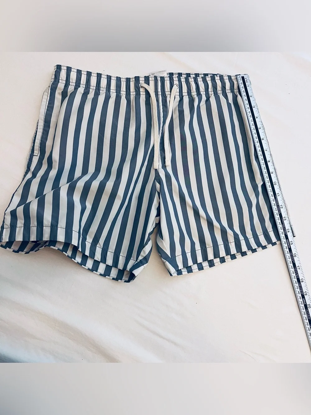 H&M Navy and White Vertical Stripe Athletic Shorts